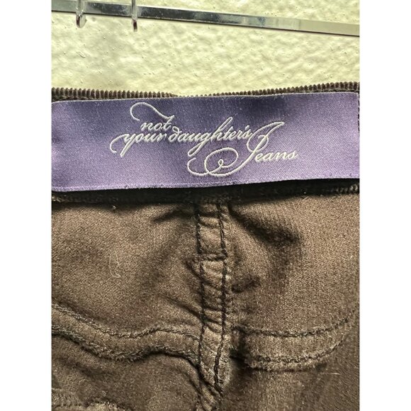 Not Your Daughters Jeans Brown Corduroy Pants Size 14 Mid-Rise Bootcut Stretch W - Picture 4 of 6